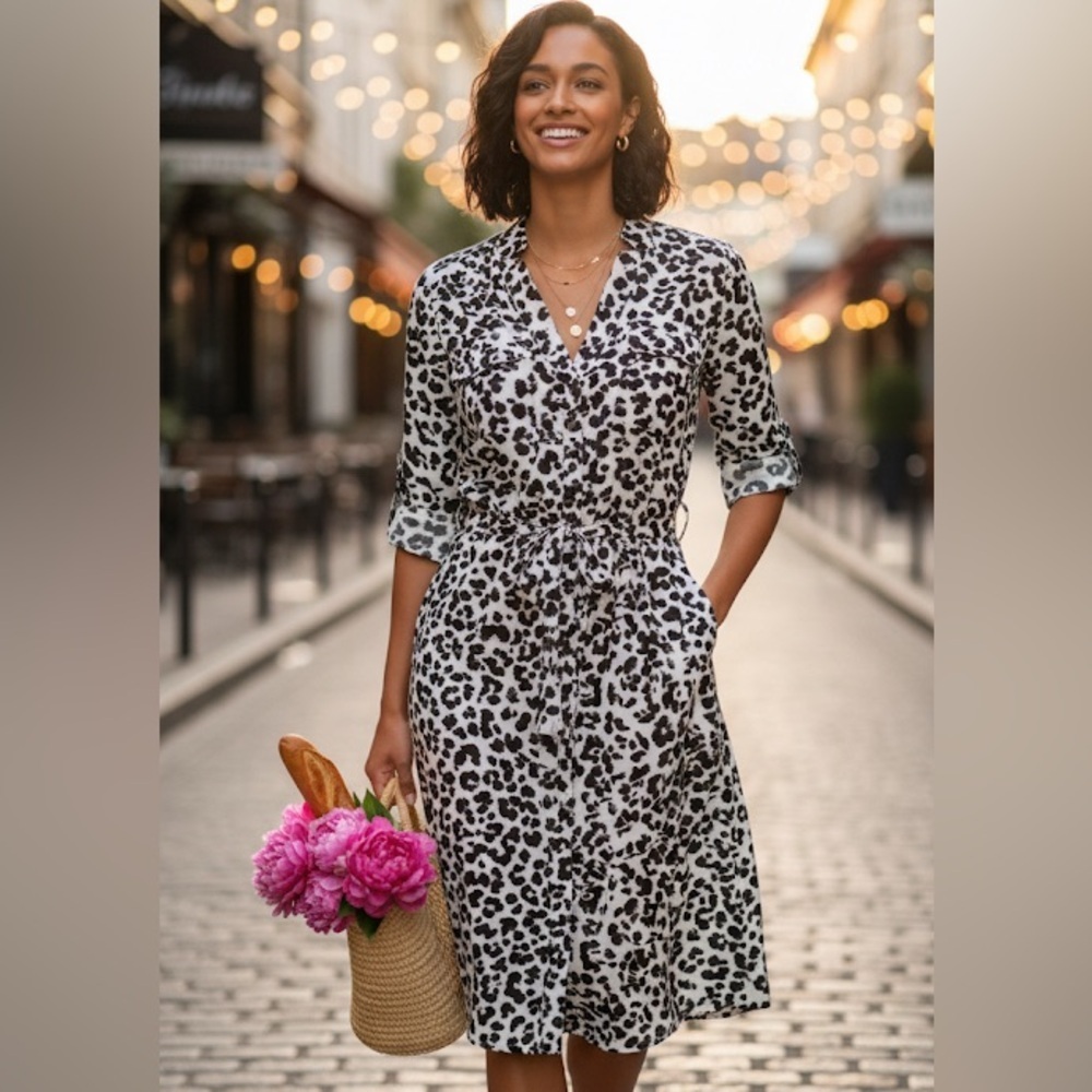 Black & White Animal Print Dress